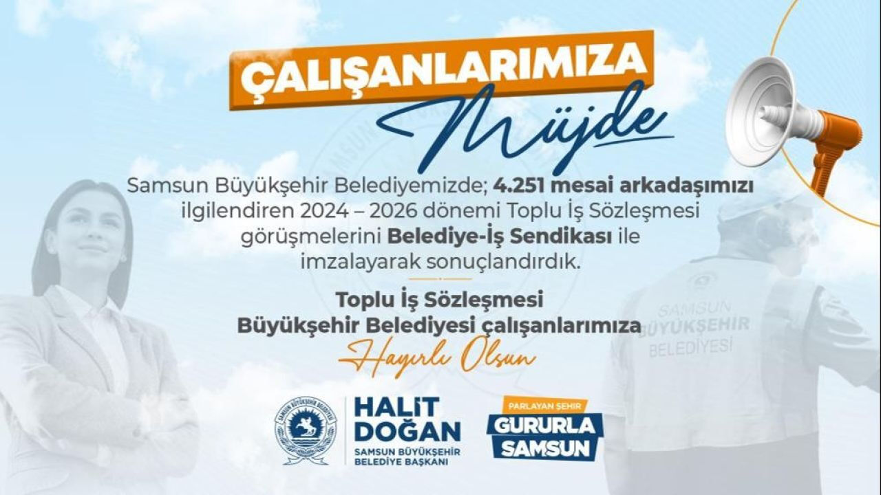Samsun'da belediye çalışanlarına yüzde 27 zam! En düşük işçi maaşı 45 bin TL oldu Samsun'da belediye çalışanlarına yüzde 27 zam! En düşük işçi maaşı 45 bin TL oldu - 3. Resim