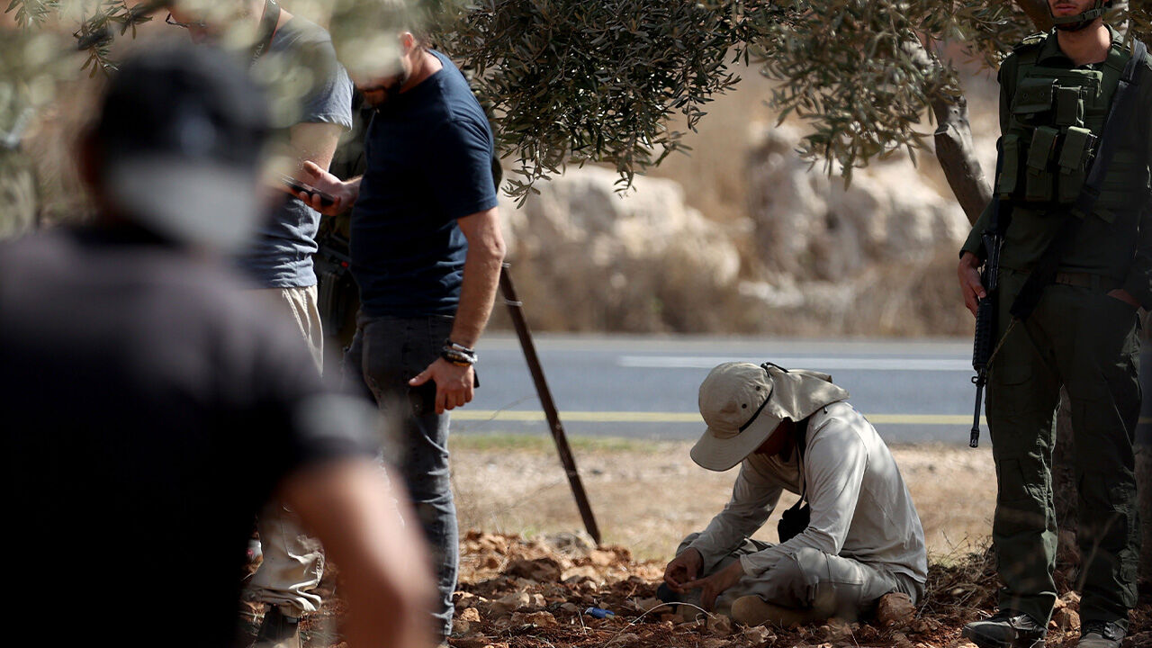 İsrailliler Nablus'ta zeytin toplayan Filistinli çiftçilere saldırdı - 1. Resim