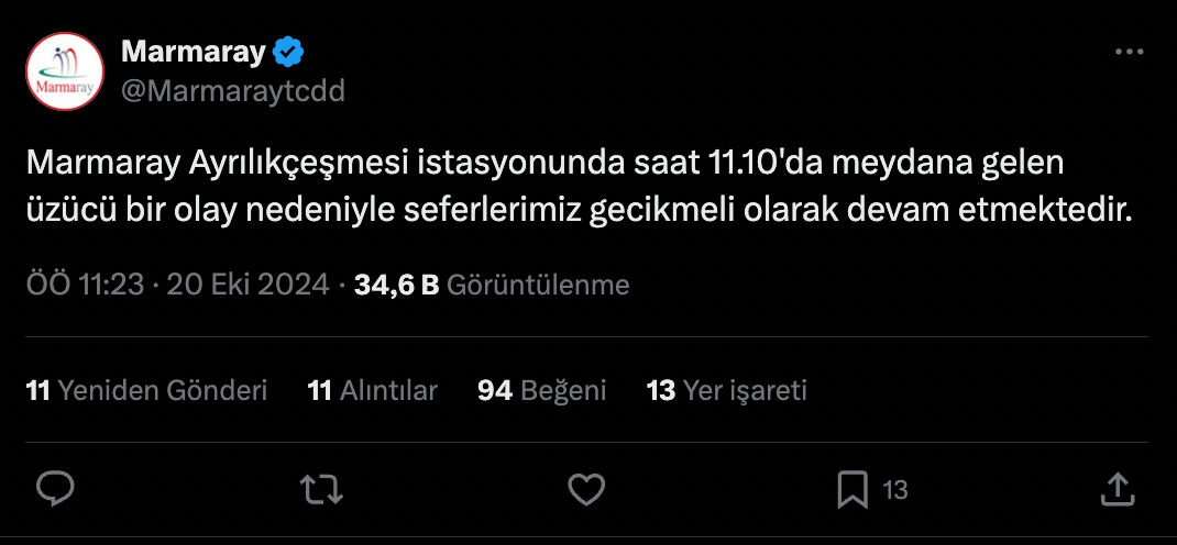 Marmaray Ayrılık Çeşmesin'deki intihar sonrası açıklama yapıldı: Marmaray çalışıyor mu? - 2. Resim