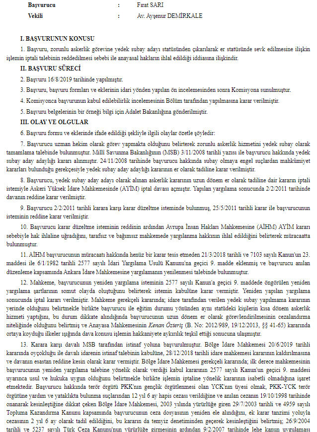 Yenidoğan çetesi lideri Fırat Sarı'nın  AYM'ye yaptığı başvuru ortaya çıktı! - 1. Resim