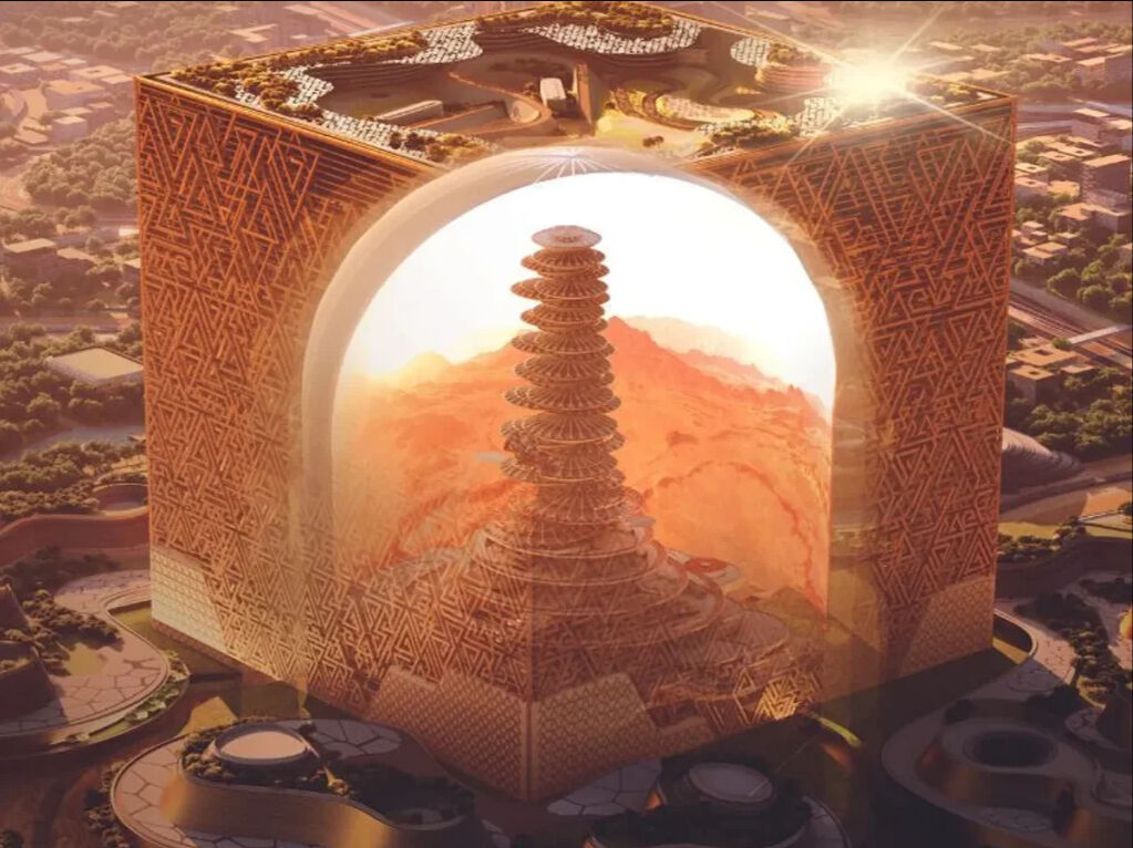 400 bin insanı içine alan devasa bina! Suudi Arabistan'ın çok konuşulacak Mukaab inşaatı başladı - 3. Resim