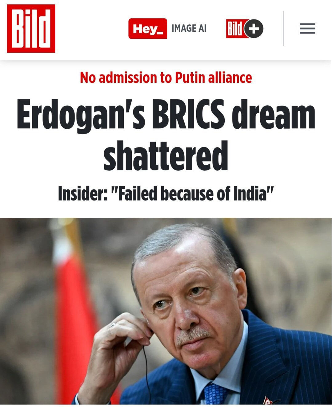 Bild gazetesinin 'Türkiye'nin BRICS üyeliğine Hindistan'dan veto' iddialarına yalanlama Bild gazetesinin 'Türkiye'nin BRICS üyeliğine Hindistan'dan veto' iddialarına yalanlama - 1. Resim