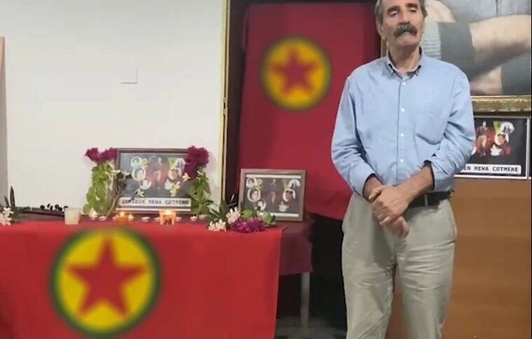 Güney Kıbrıs'ta TUSAŞ'a saldıran PKK'lı teröristler anıldı! Teröristbaşının posterleriyle etkinlik - 3. Resim