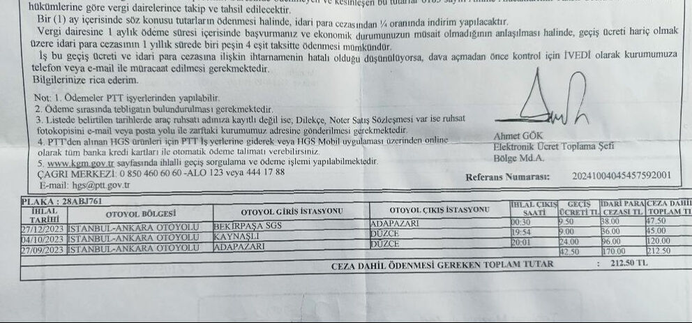 Yaşadığı yerin bin kilometre uzağındaki hiç gitmediği şehirden HGS ceza yedi! - 3. Resim