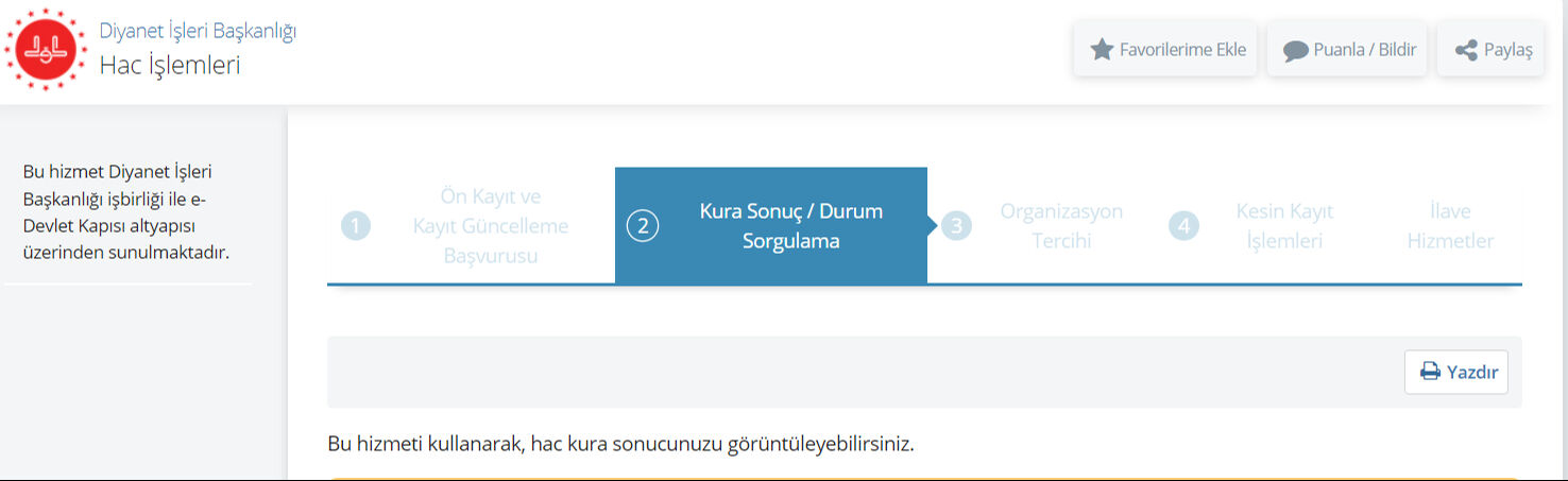 Hac kura sonuçları e-devlet üzerinden açıklandı! - 2. Resim