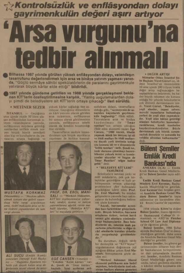 BİR ZAMANLAR TÜRKİYE—36 sene önce de arsa ve ev fiyatları büyük dertti (15 Ocak 1988) - 1. Resim