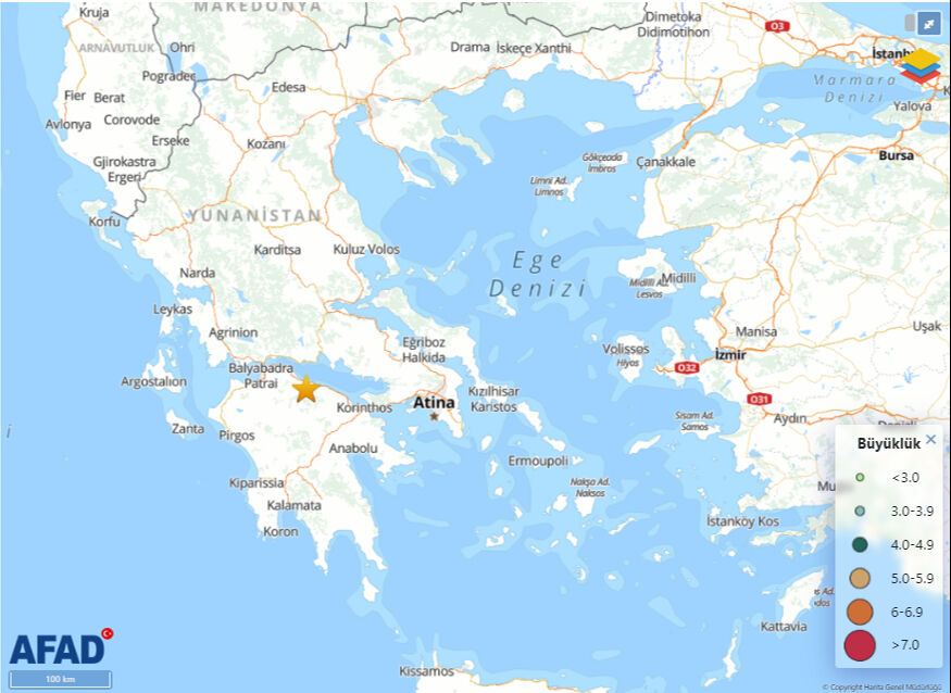 Yunanistan'da 4.0 büyüklüğünde deprem oldu - 1. Resim