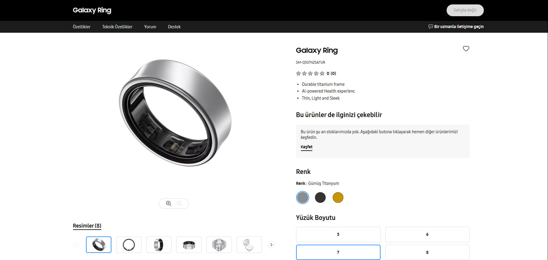 Samsung Galaxy Ring Türkiye'ye geliyor! Resmi Türkiye sayfası açıldı - 1. Resim