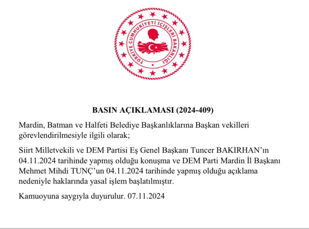 DEM Partili Tuncer Bakırhan hakkında soruşturma başlatıldı - 1. Resim