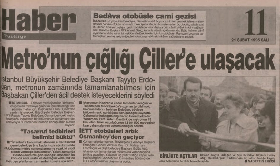 BİR ZAMANLAR TÜRKİYE — Tasarruf tedbirleri geldi, metro inşaatı zorda! (21 Şubat 1995) - 1. Resim