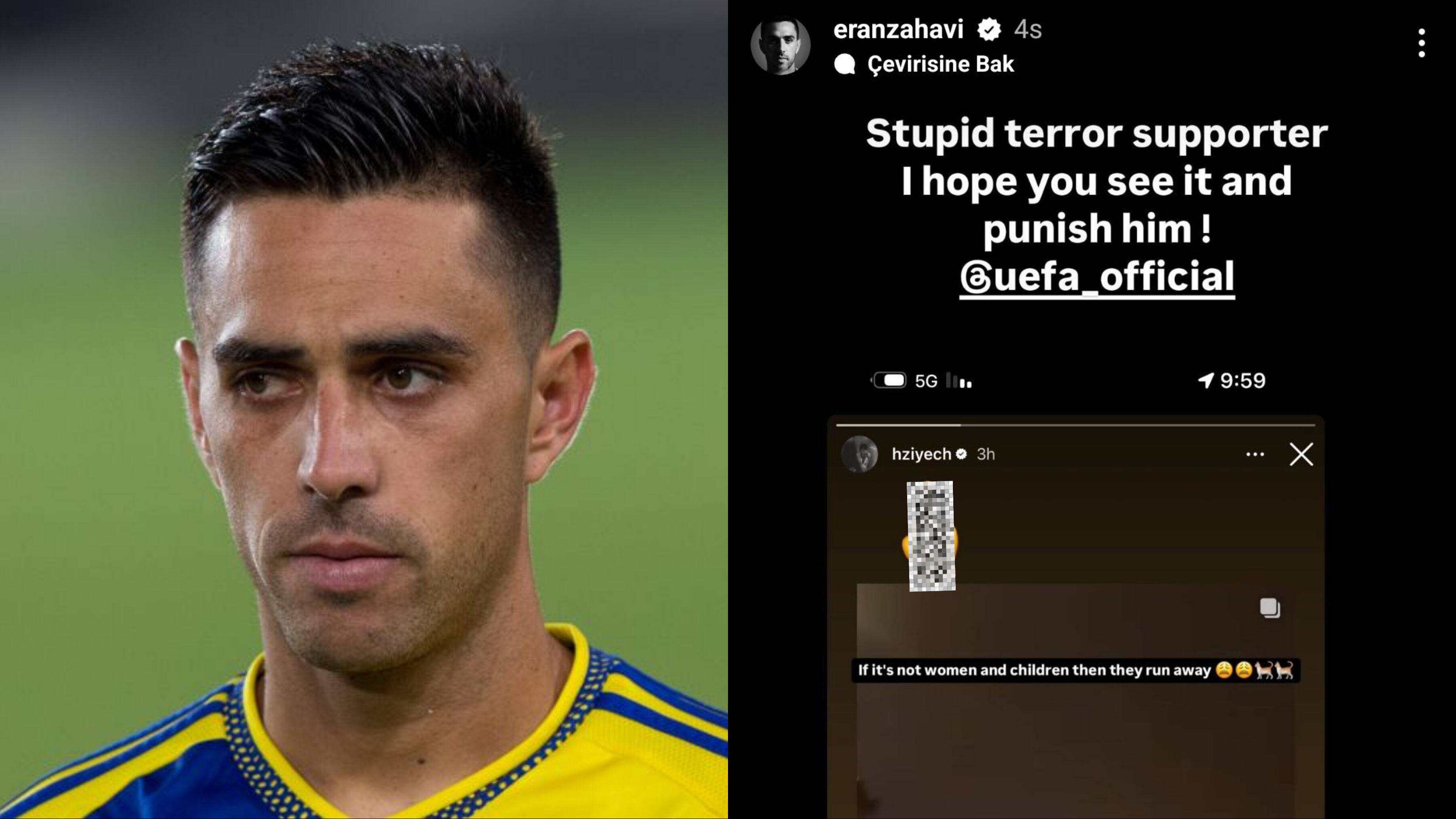 Maccabi taraftarları kaçtı, Hakim Ziyech paylaştı! “Karşılarındaki kadınlar ve çocuklar olmayınca kaçıyorlar” - 2. Resim