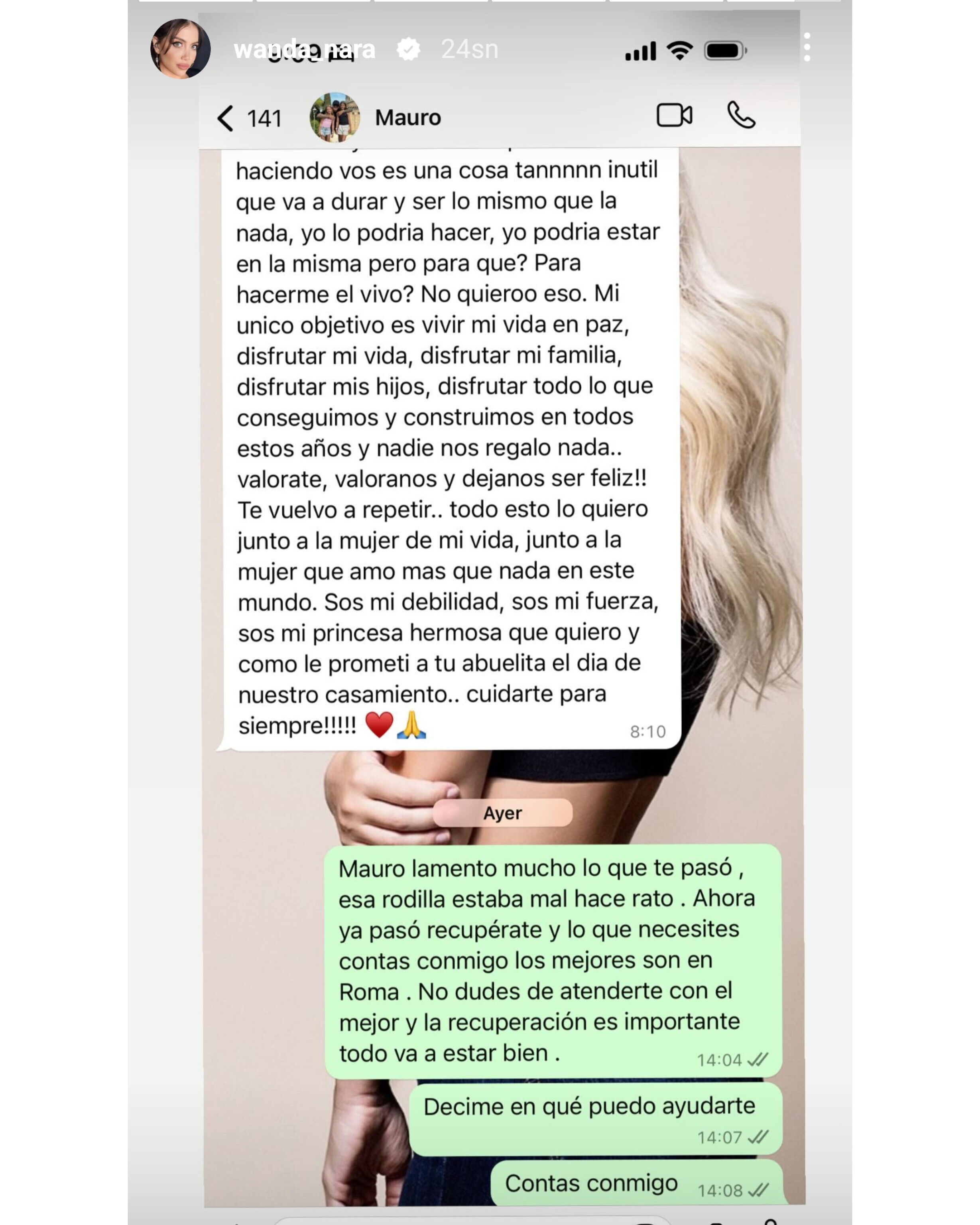 Wanda Nara'dan Icardi'ye geçmiş olsun mesajı! WhatsApp konuşmasını paylaştı: Yaşıyormuş gibi davranmak mı? Wanda Nara'dan Icardi'ye geçmiş olsun mesajı WhatsApp konuşmasını paylaştı!
