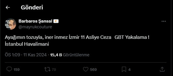 Barbaros Şansal havalimanında gözaltına alınmıştı! İfadenin ardından serbest bırakıldı Barbaros Şansal havalimanında gözaltına alındı - 1. Resim