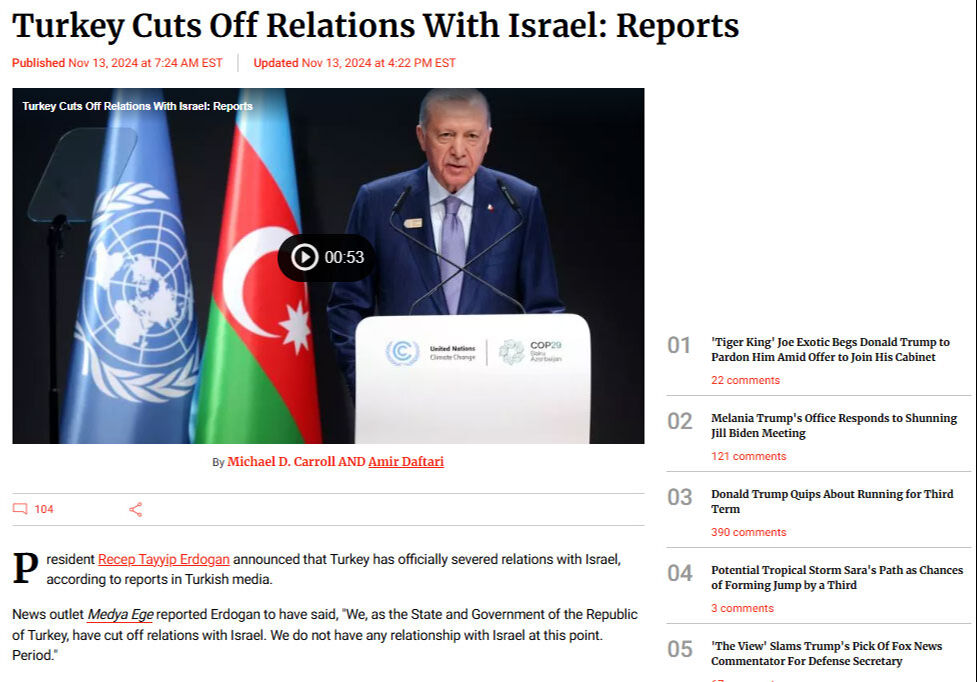 Dünya basını Cumhurbaşkanı Erdoğan'ın İsrail'e çektiği resti konuşuyor! İşte manşetler - 1. Resim