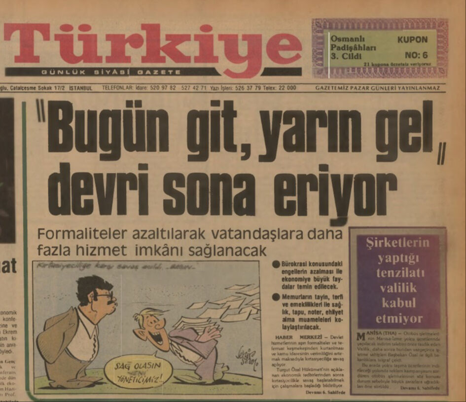 BİR ZAMANLAR TÜRKİYE — Özal bürokrasiyle savaşta! (7 Ocak 1984) - 1. Resim