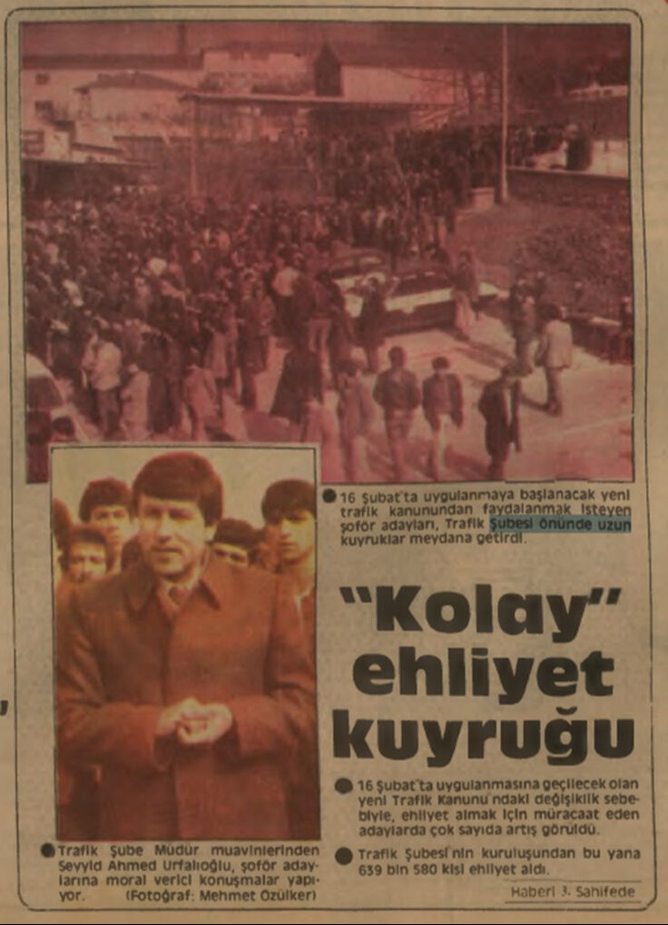 BİR ZAMANLAR TÜRKİYE — Kanun değişiyor, kolay ehliyete hücum! (9 Şubat 1985) - 1. Resim