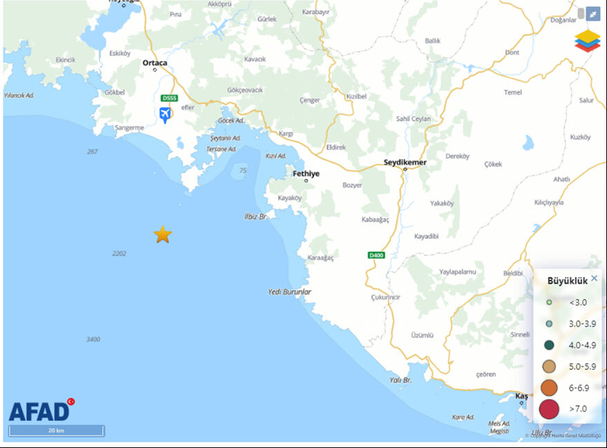 Muğla Dalaman açıklarında korkutan deprem! AFAD ve Kandilli ilk verileri açıkladı - 1. Resim