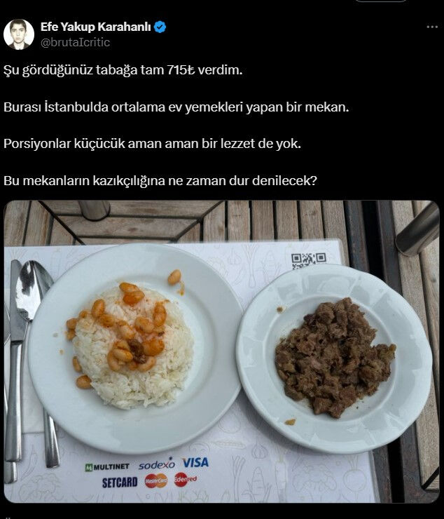 Restoranzede paylaştı, sosyal medya ayaklandı: İki tabak yemeğin fiyatı dudak uçuklattı - 1. Resim