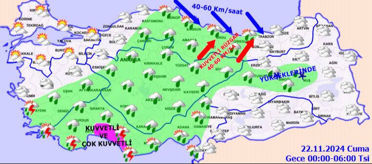 Meteoroloji 22 Kasım hava raporunu açıkladı! 7 il için kar, İstanbul için sağanak uyarısı - 4. Resim