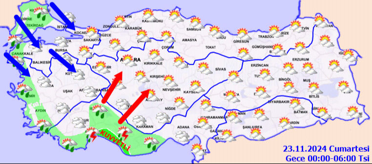 Meteoroloji 23 Kasım cumartesi günü için hava tahmin raporunu açıkladı! Kar yağışı geliyor Meteoroloji 23 Kasım cumartesi günü için hava tahmin raporunu açıkladı! Kar yağışı geliyor - 2. Resim