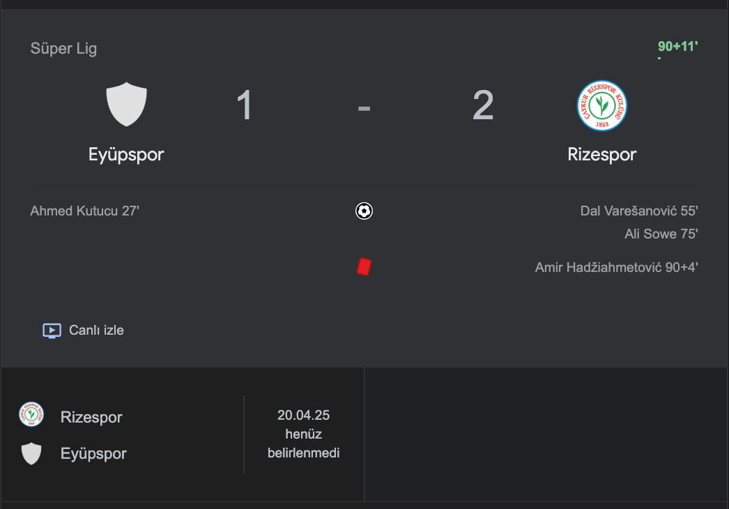 Eyüpspor- Rizespor maçını kim kazandı, kaç kaç bitti?  - 4. Resim