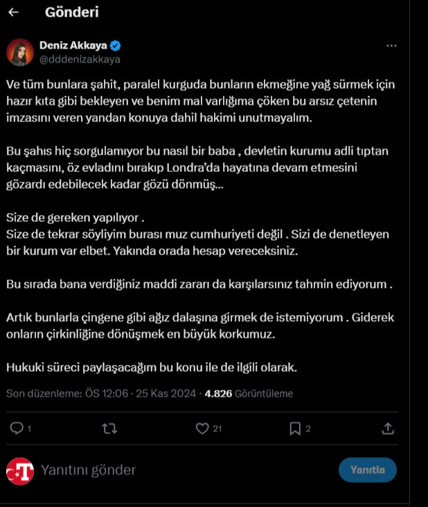 Eski manken Deniz Akkaya için gözaltı kararı - 1. Resim