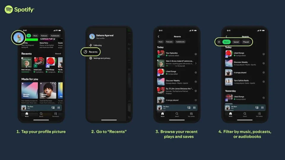 Spotify’dan yeni son çalınanlar sayfası! Dinleme geçmişi artık kolay bir şekilde erişiliyor - 1. Resim