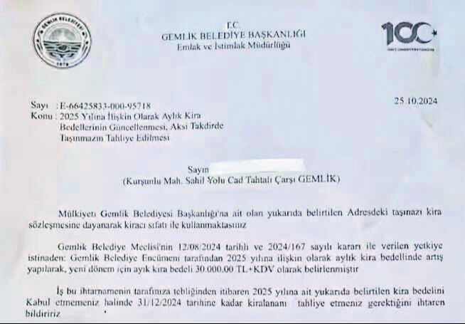 Gemlik Belediyesi vatandaşa acımadı! Kiralara yaptığı zam dudak uçuklattı Gemlik Belediyesi vatandaşa acımadı! Kiralara yaptığı zam dudak uçuklattı - 1. Resim