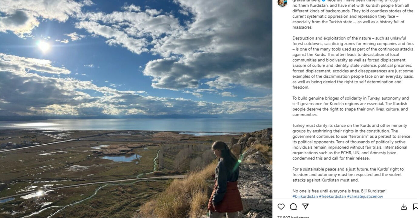 Türkiye'ye gelen Greta Thunberg'den skandal Kürdistan paylaşımı! Hadsizlikte sınır tanımadı Türkiye'ye gelen Greta Thunberg'den skandal Kürdistan paylaşımı! Hadsizlikte sınır tanımadı - 2. Resim
