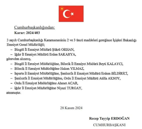 6 ile yeni emniyet müdürü atandı - 1. Resim