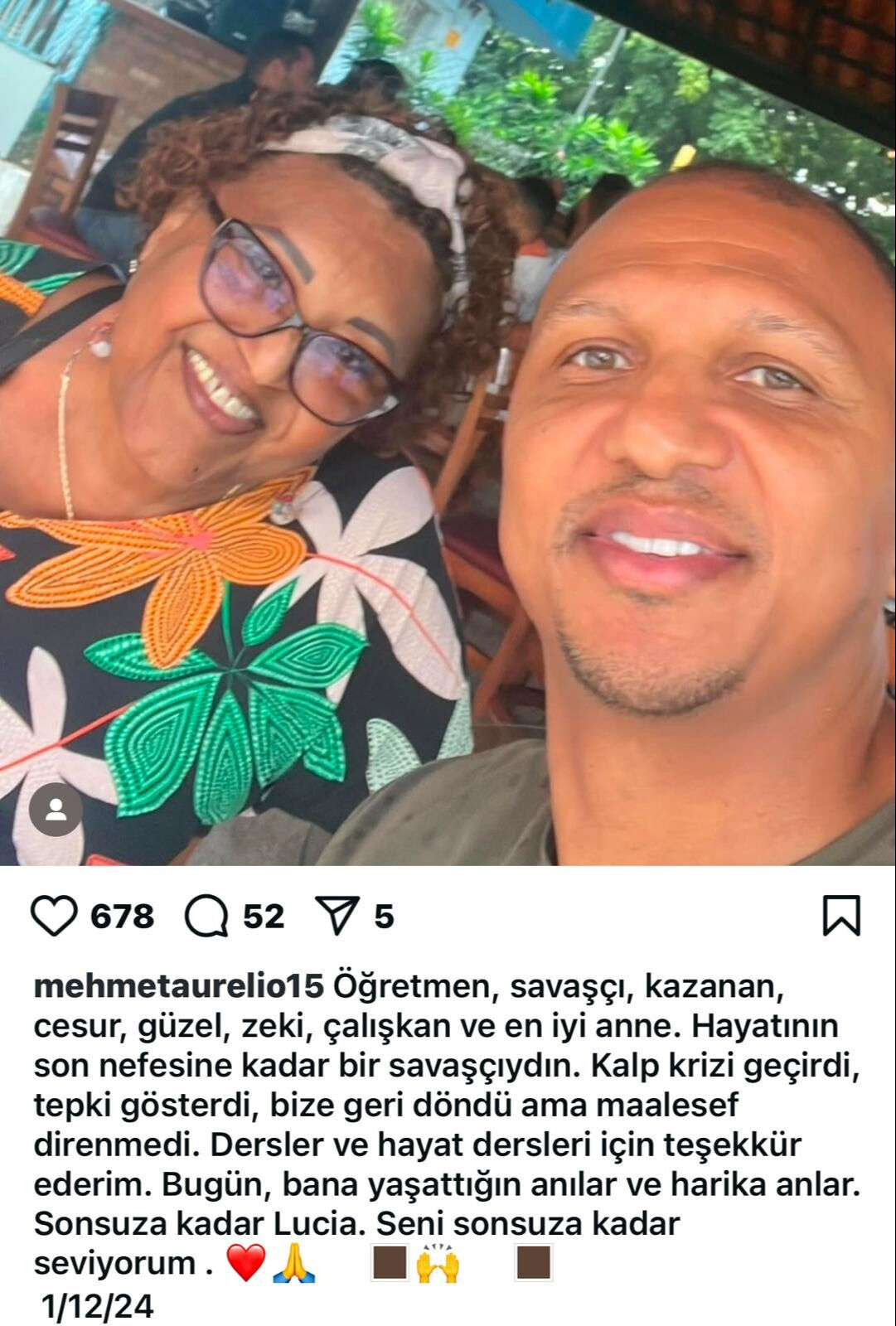 Mehmet Aurelio’nun annesi hayatını kaybetti Mehmet Aurelio’nun annesi hayatını kaybetti - 2. Resim