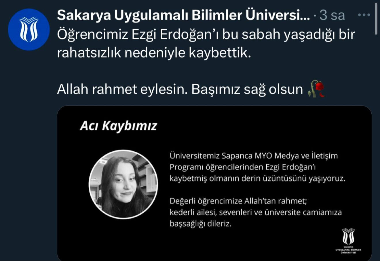 Sakarya'da üniversite öğrencisi Ezgi Erdoğan yatağında ölü bulundu - 1. Resim