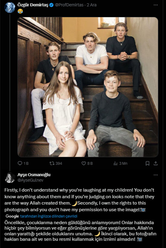 Osmanlı Hanedanının aile fotoğrafını kahkahayla gülerek paylaşan Özgür Demirtaş'a anne Ayşe Osmanoğlu'ndan cevap! - 1. Resim