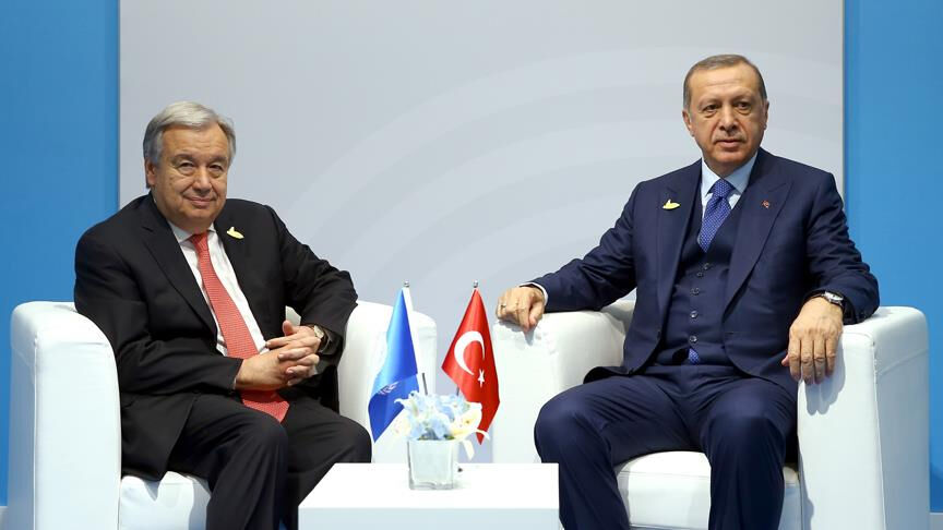 Cumhurbaşkanı Erdoğan MGK toplantısı sırasında Guterres ile görüştü - 2. Resim