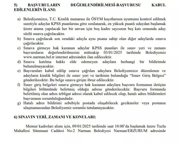 İki belediye peş peşe açıkladı! 60 KPSS puanı ile çok sayıda alım yapılacak - 5. Resim