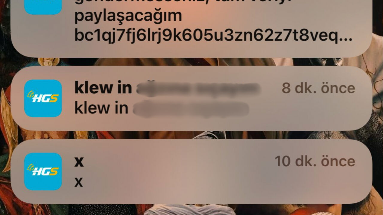 HGS uygulaması hacklendi mi? Klew ne demek? Klew nedir? ''Eğer bu BTC adresine 25 bin dolar göndermezseniz'' bildirimi - 3. Resim