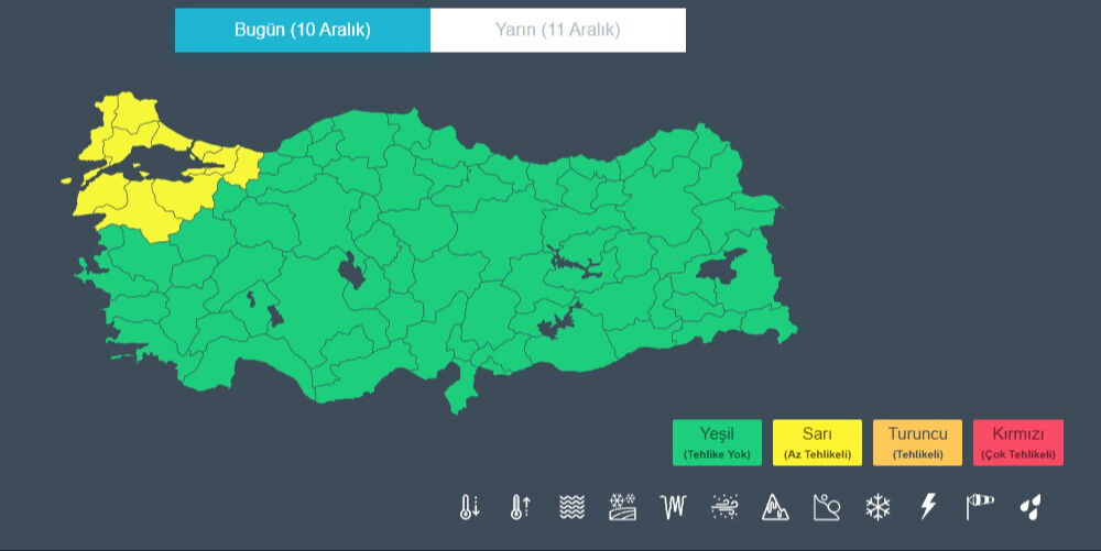 Meteoroloji sarı kodla tek tek uyardı! Listede 10 kent var, göz gözü görmeyecek - 1. Resim