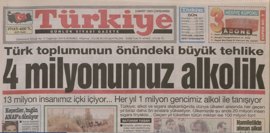 BİR ZAMANLAR TÜRKİYE — 4 milyon kişi alkolik oldu! Nereye gidiyoruz? (3 Mart 1993) - 1. Resim