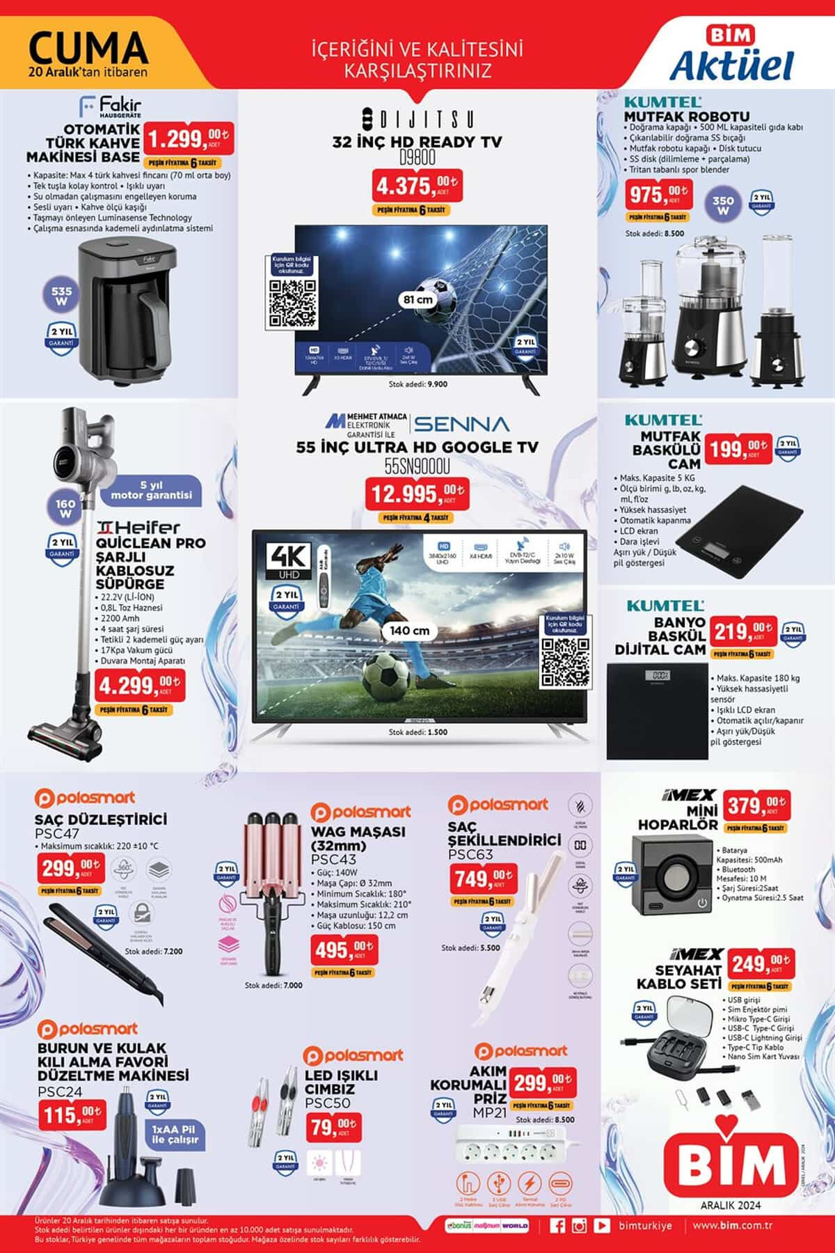BİM 20 Aralık 2024 aktüel kataloğu: Ev gereçlerinden gıda ürünlerine bir çok fırsat - 1. Resim