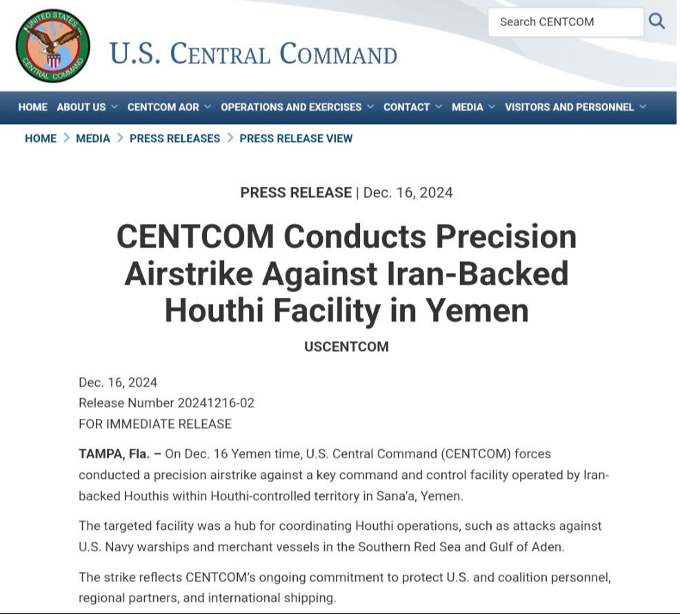 ABD'den Yemen'in başkenti Sana'ya hava saldırısı! ABD'den Yemen'in başkenti Sana'ya hava saldırısı! - 1. Resim