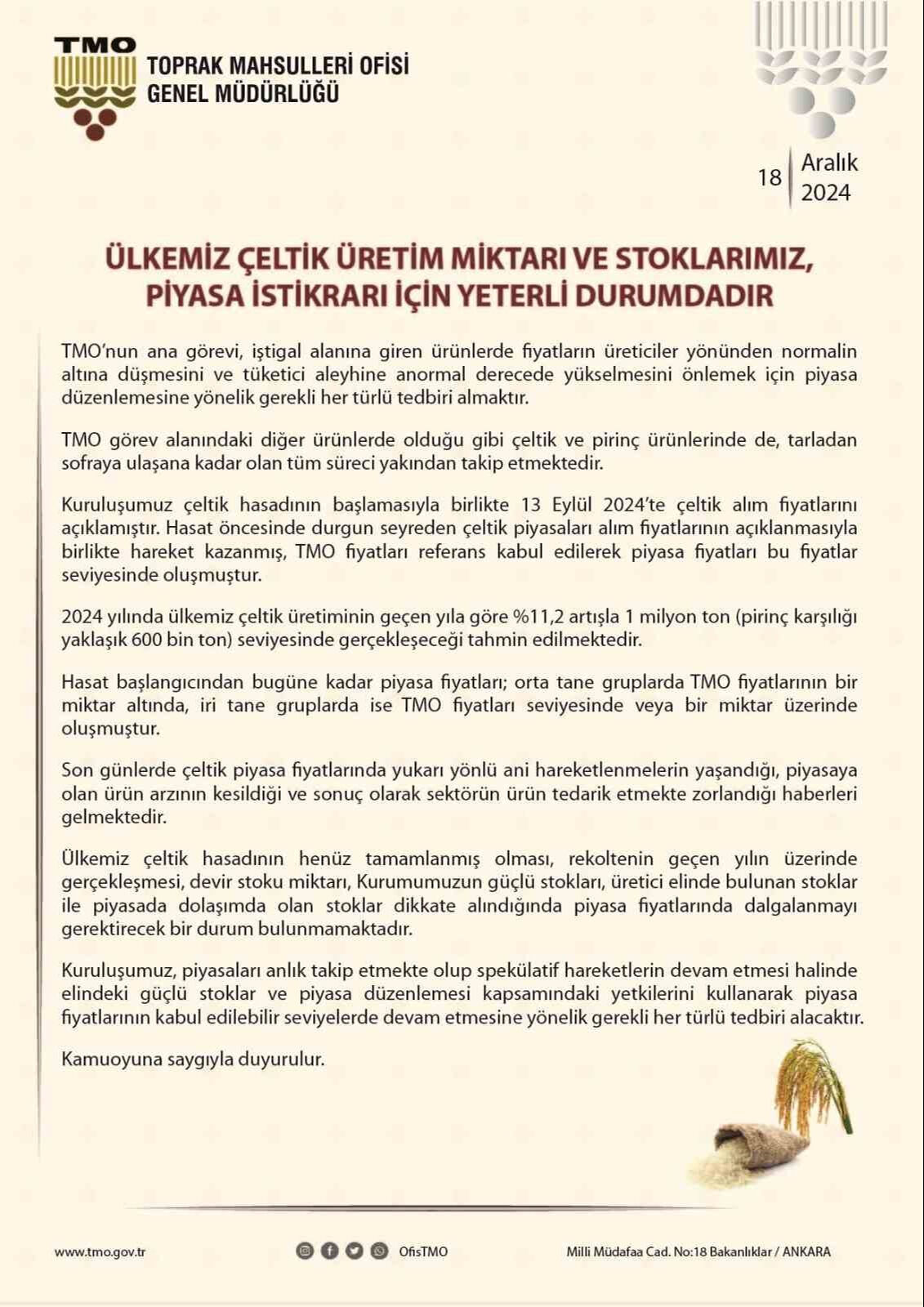 Çiftçileri sevindiren haber... TMO çeltik alım fiyatlarını açıkladı - 1. Resim