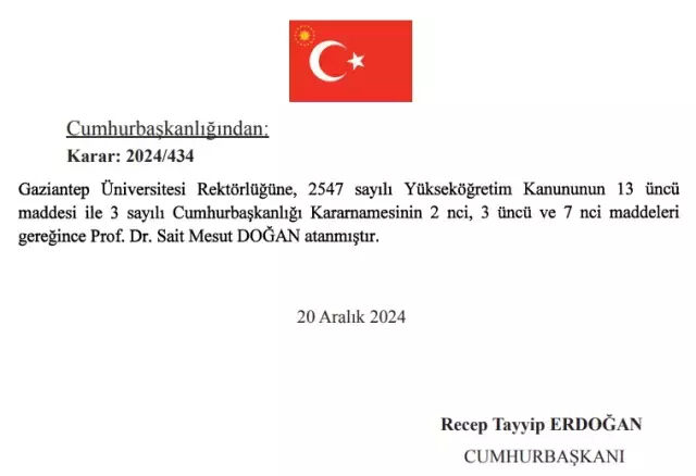Gaziantep Üniversitesi’ne rektör olarak getirilen Prof. Dr. Sait Mesut Doğan kimdir? Resmi Gazete’de yayımlandı  - 1. Resim