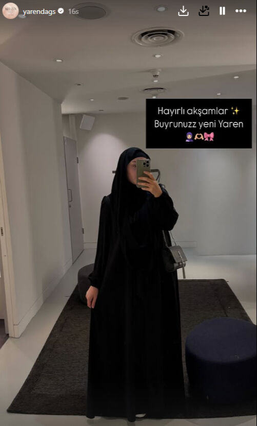 Yaren Dağ her şeyi sildi, tesettüre girdi! Başörtülü ve pardesülü pozu gündem oldu - 2. Resim