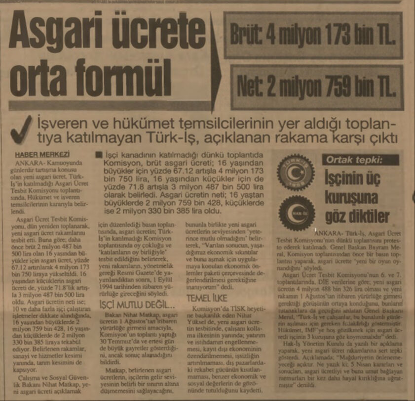 BİR ZAMANLAR TÜRKİYE — Yine asgari ücret kavgası, yine 'orta yol' memnun etmedi! - 2. Resim