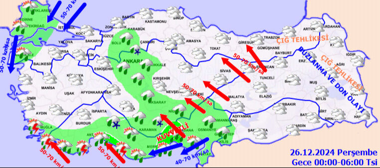 Meteoroloji kar, sağanak ve çığ konusunda uyardı! İstanbul dahil çok sayıda il alarm verdi, kuvvetle geliyor - 4. Resim
