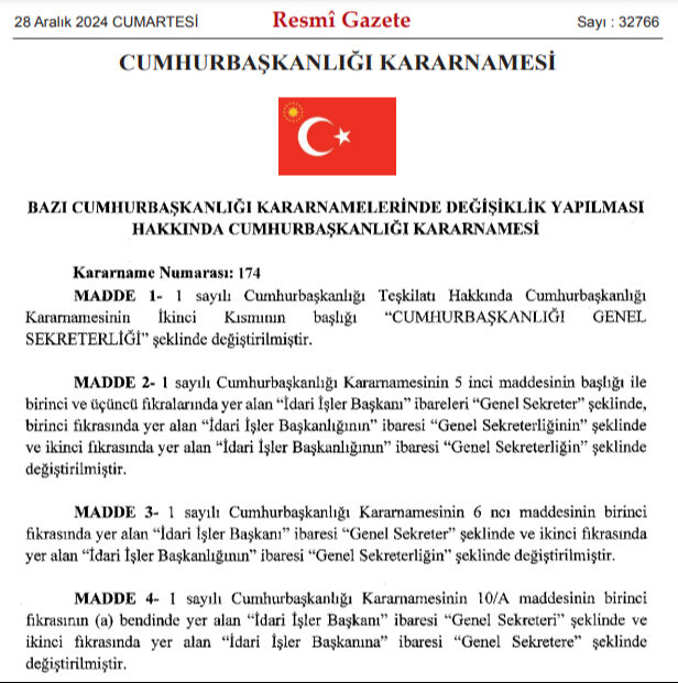 Atama kararları Resmi Gazete'de yayımlandı! Cumhurbaşkanlığı İdari İşler Başkanlığı kaldırıldı Atama kararları Resmi Gazete'de yayımlandı! Cumhurbaşkanlığı İdari İşler Başkanlığı kaldırıldı - 2. Resim