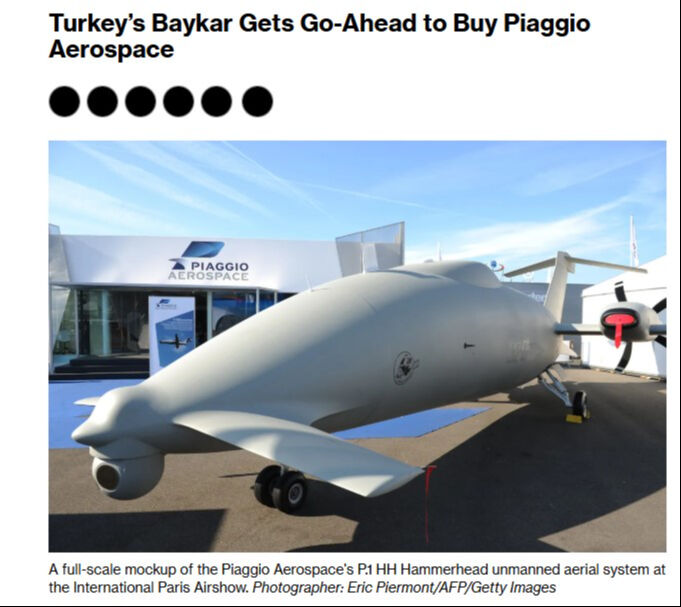 Baykar Dünya medyasında! Piaggio Aerospace Türk oluyor - 1. Resim