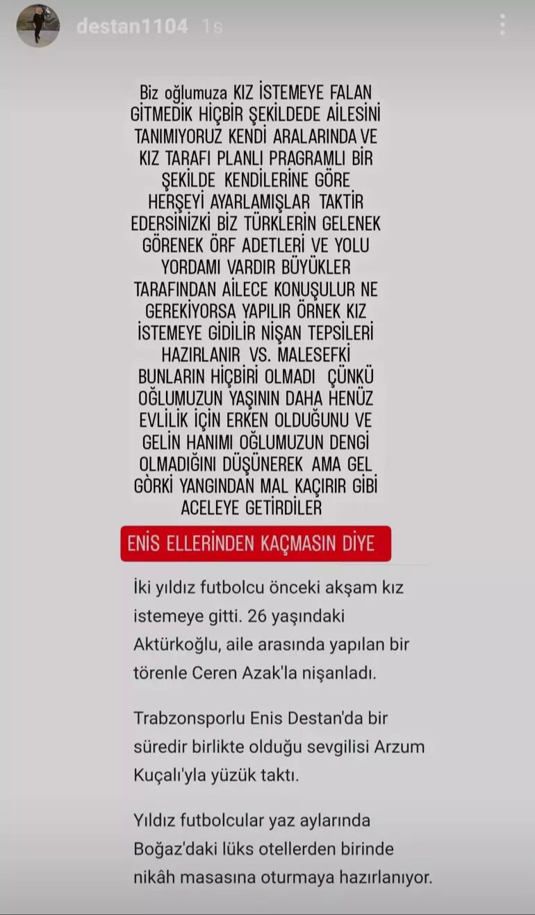 Genç futbolcu Enis Destan nişanlandı! Anne Gül Destan geline demediğini bırakmadı - 2. Resim