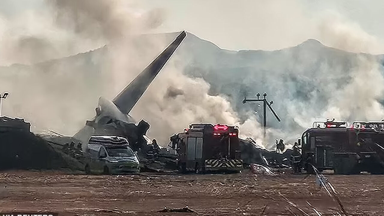 Güney Kore'de inişe geçen yolcu uçağı duvara çarptı! Çok sayıda ölü ve yaralı var - 1. Resim
