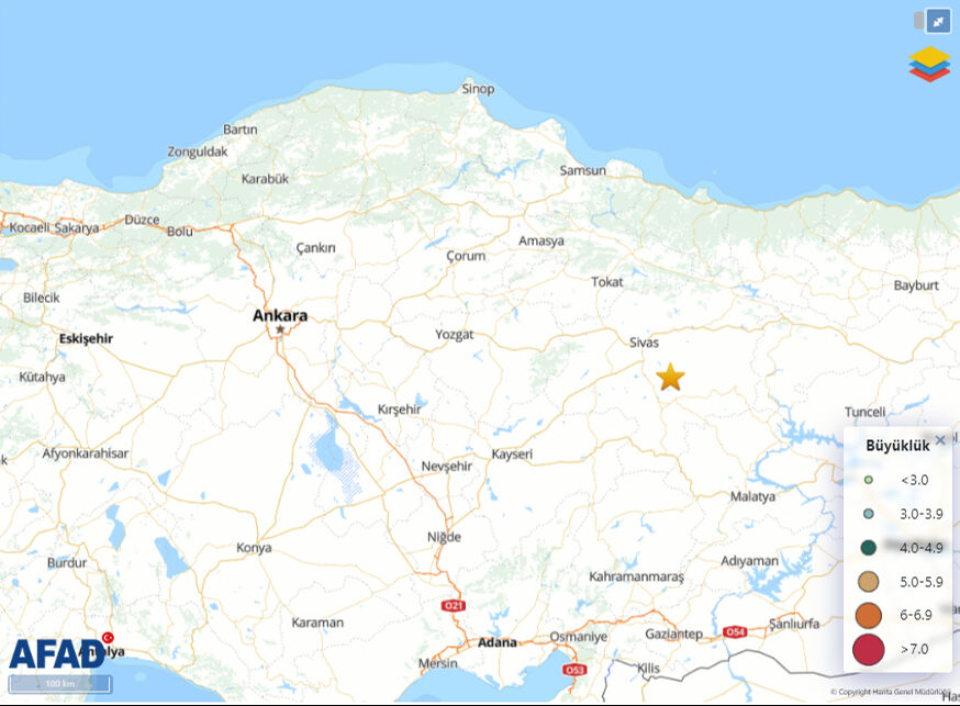 Sivas'ta az önce deprem oldu! - 1. Resim